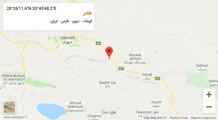 روستای خادر بر روی نقشه