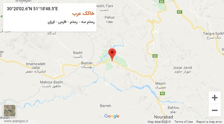 روستای خاکک عرب بر روی نقشه