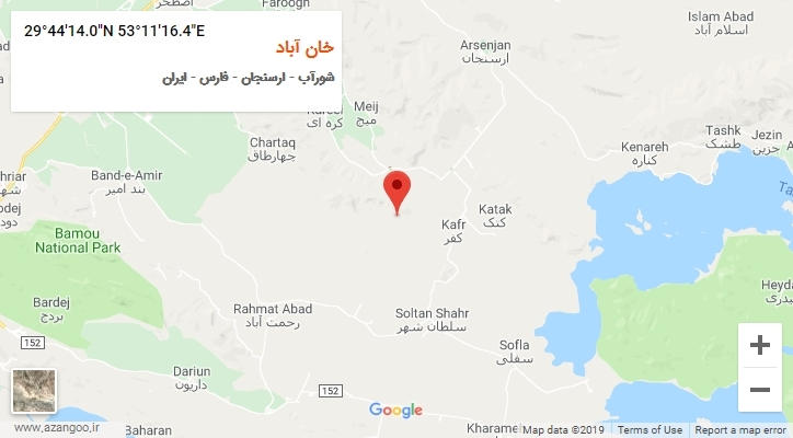 روستای خان آباد بر روی نقشه