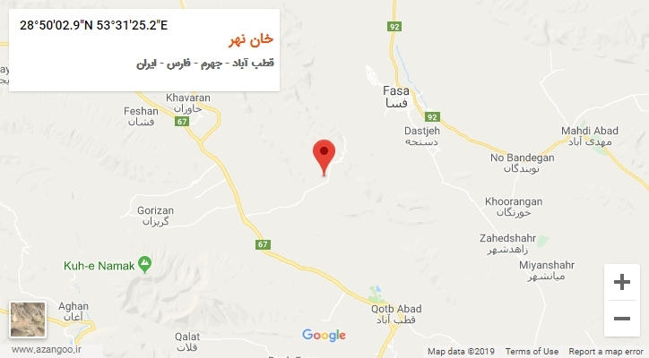 روستای خان نهر بر روی نقشه