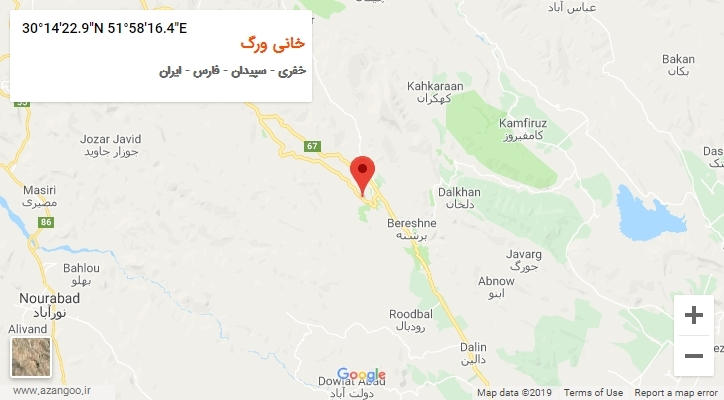 روستای خانی ورگ بر روی نقشه