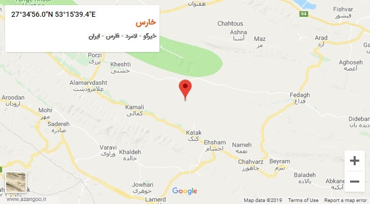 روستای خارس بر روی نقشه