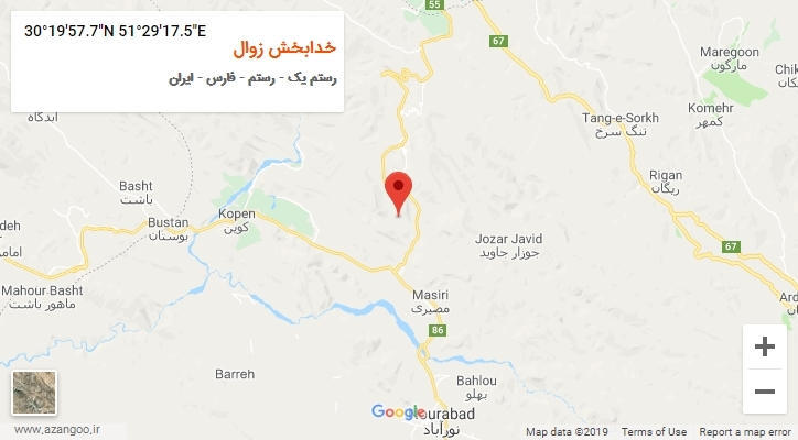 روستای خدابخش زوال بر روی نقشه