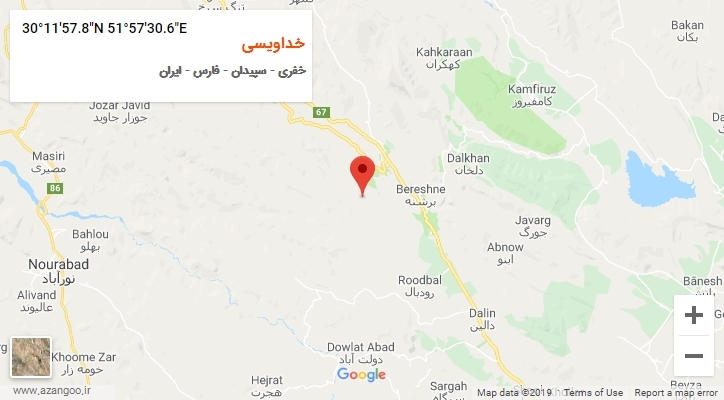 روستای خداویسی بر روی نقشه
