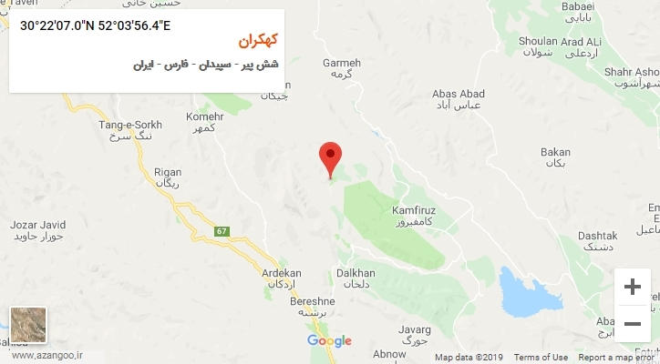 روستای کهکران بر روی نقشه