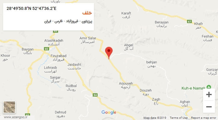 روستای خلف بر روی نقشه