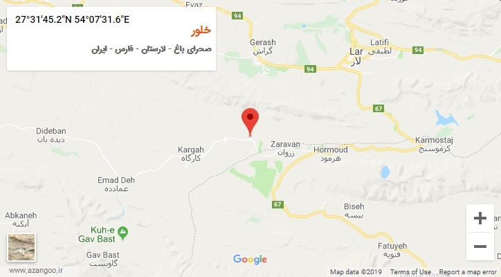 روستای خلور بر روی نقشه