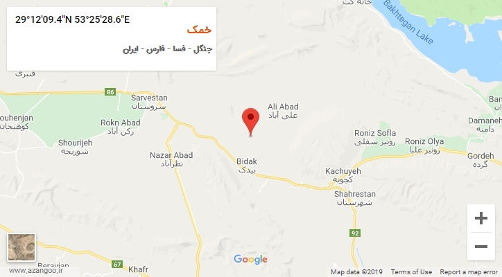 روستای خمک بر روی نقشه