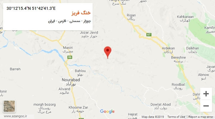 روستای خنگ فریز بر روی نقشه