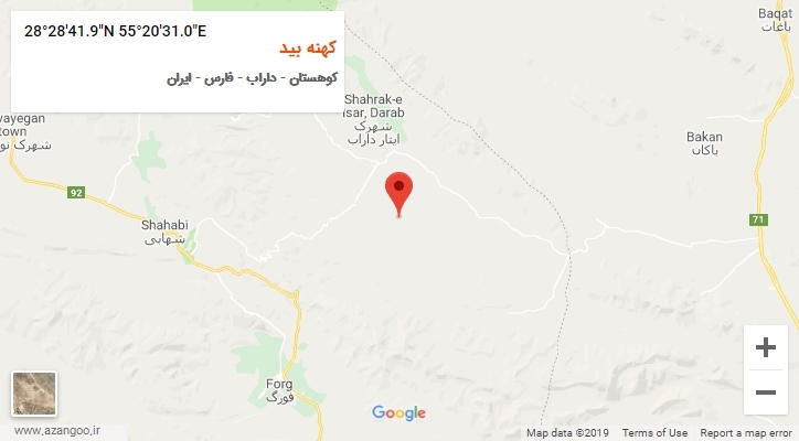 روستای کهنه بید بر روی نقشه