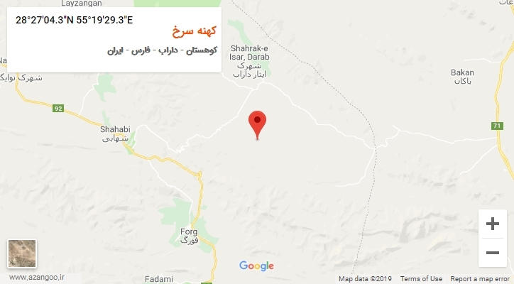 روستای کهنه سرخ بر روی نقشه