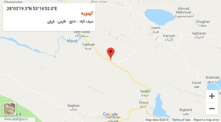 روستای کهنویه بر روی نقشه