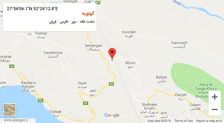 روستای کهنویه بر روی نقشه