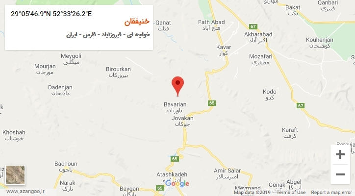 روستای خنیفقان بر روی نقشه