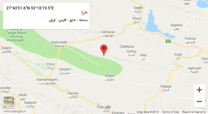 روستای خرا بر روی نقشه