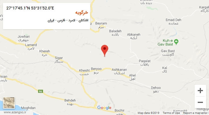 روستای خرگویه بر روی نقشه