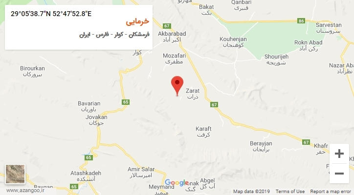 روستای خرمایی بر روی نقشه