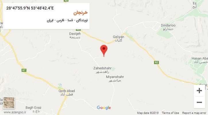 روستای خرنجان بر روی نقشه
