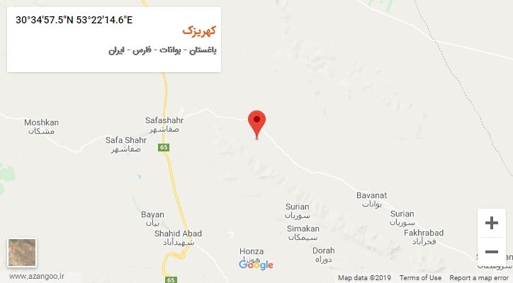 روستای کهریزک بر روی نقشه