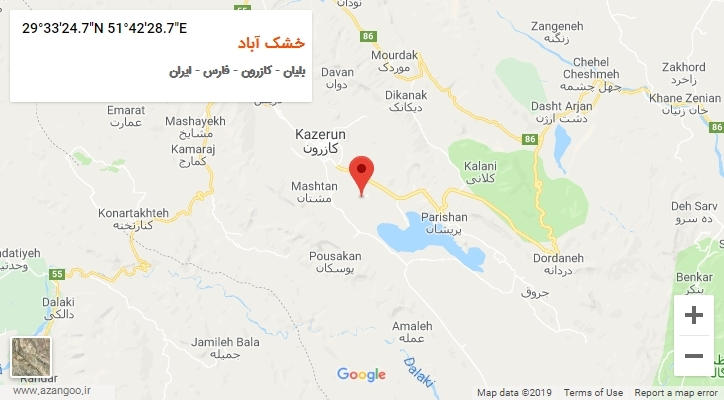 روستای خشک آباد بر روی نقشه