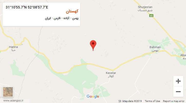 روستای کهستان بر روی نقشه