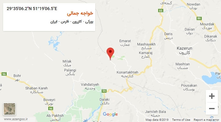 روستای خواجه جمالی بر روی نقشه