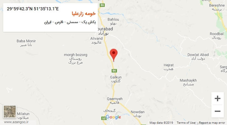 روستای خومه زارعلیا بر روی نقشه
