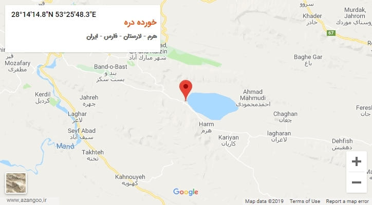 روستای خورده دره بر روی نقشه
