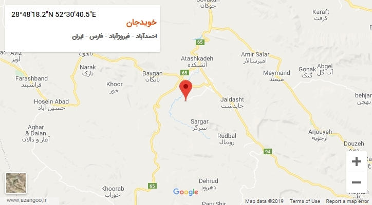 روستای خویدجان بر روی نقشه