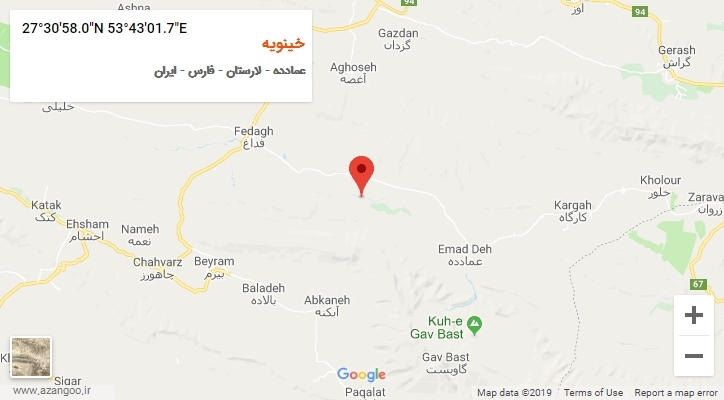 روستای خینویه بر روی نقشه