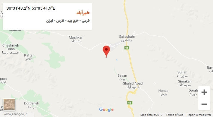 روستای خیرآباد بر روی نقشه