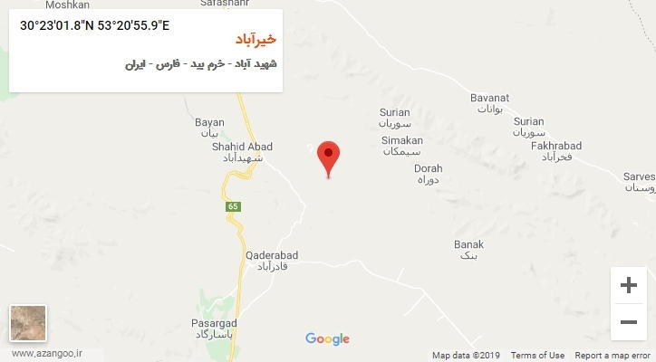 روستای خیرآباد بر روی نقشه