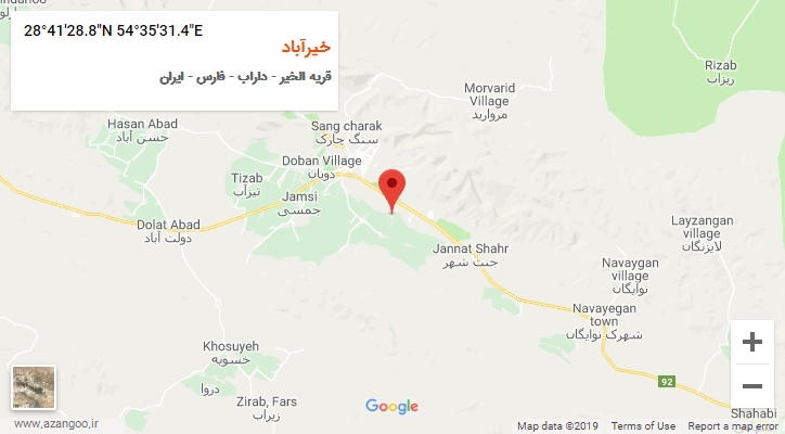 روستای خیرآباد بر روی نقشه