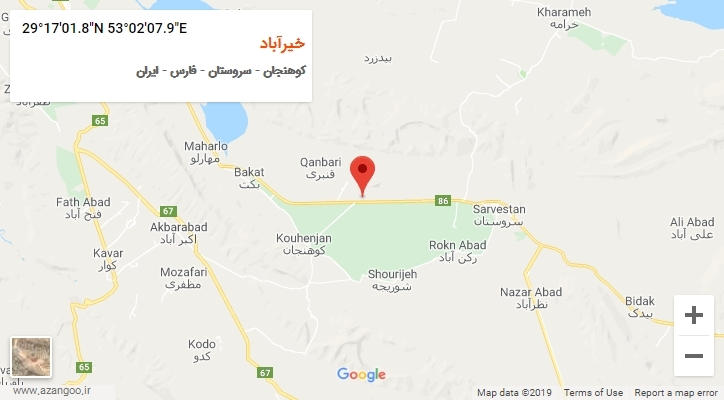 روستای خیرآباد بر روی نقشه