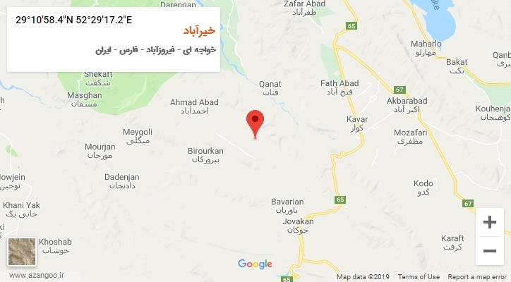 روستای خیرآباد بر روی نقشه