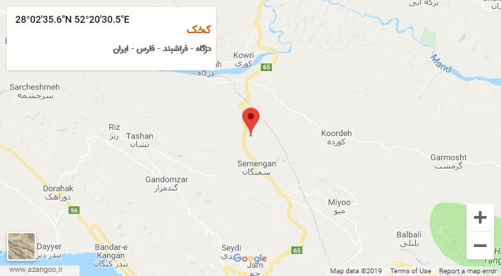 روستای کخک بر روی نقشه