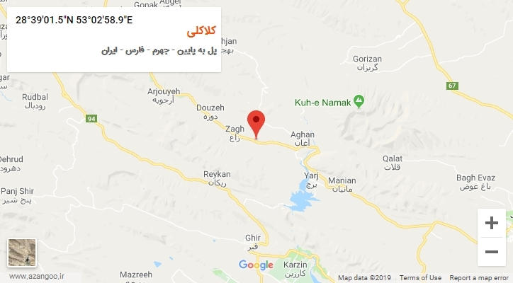 روستای کلاکلی بر روی نقشه