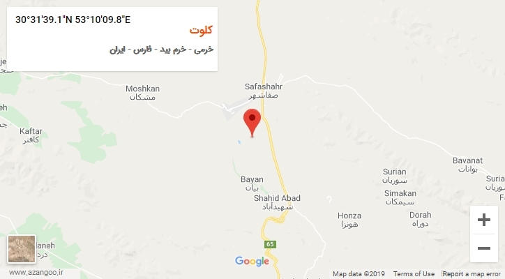 روستای کلوت بر روی نقشه