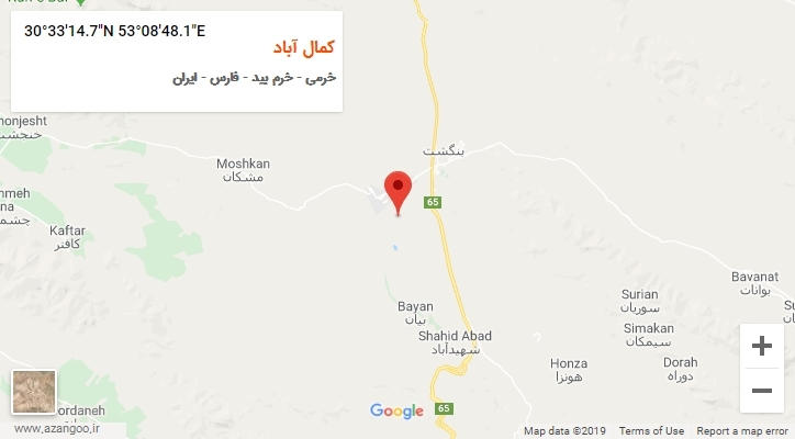 روستای کمال آباد بر روی نقشه