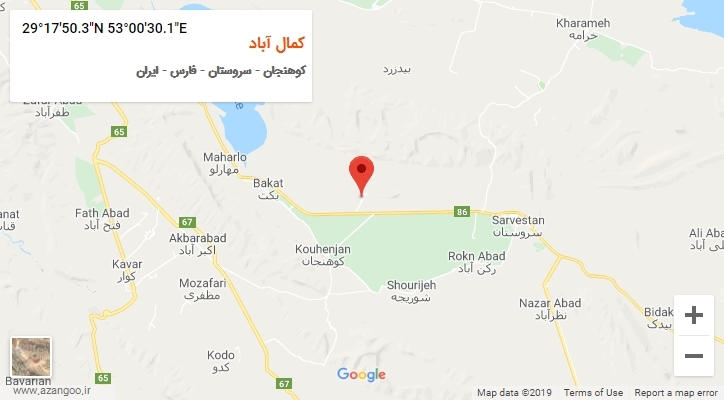 روستای کمال آباد بر روی نقشه