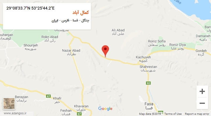 روستای کمال آباد بر روی نقشه