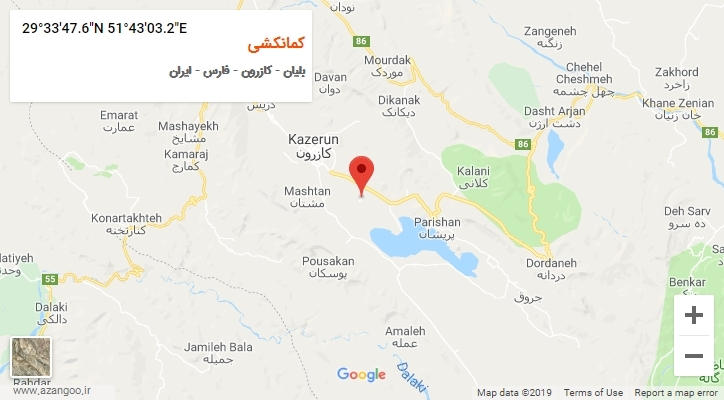 روستای کمانکشی بر روی نقشه