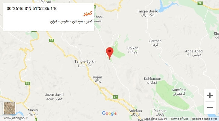 روستای کمهر بر روی نقشه