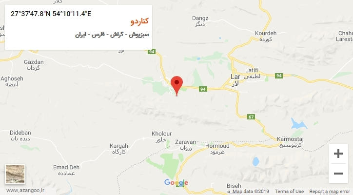 روستای کناردو بر روی نقشه