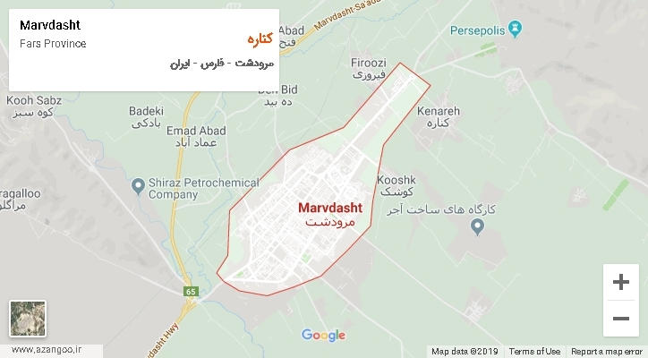 دهستان کناره بر روی نقشه