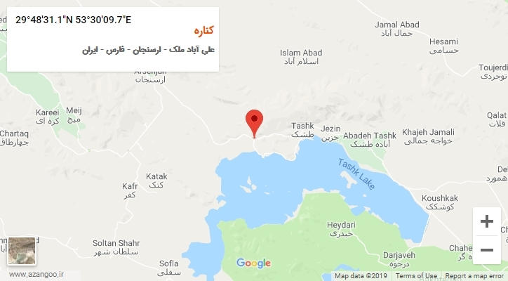 روستای کناره بر روی نقشه