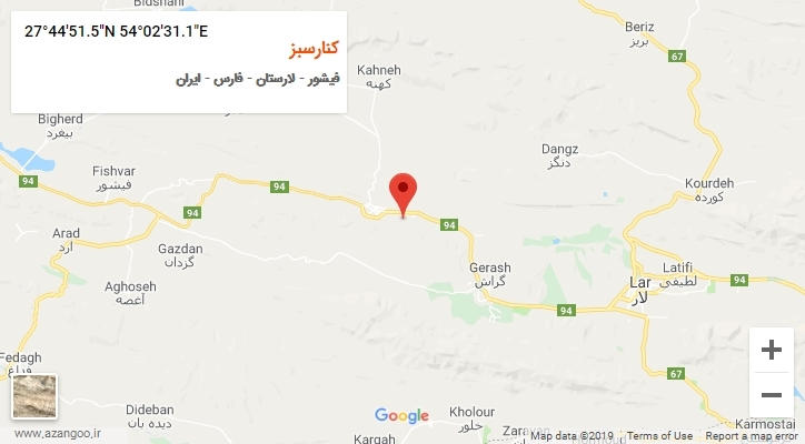 روستای کنارسبز بر روی نقشه