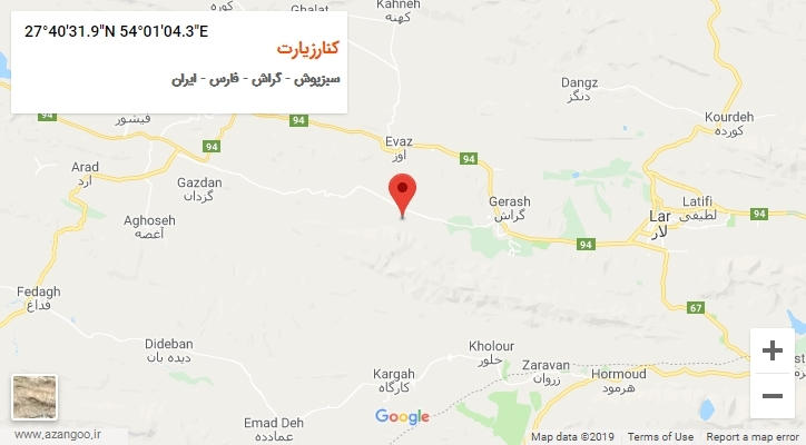 روستای کنارزیارت بر روی نقشه