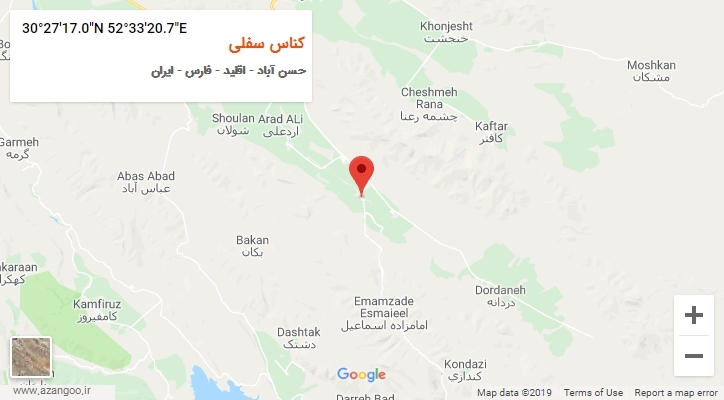 روستای کناس سفلی بر روی نقشه