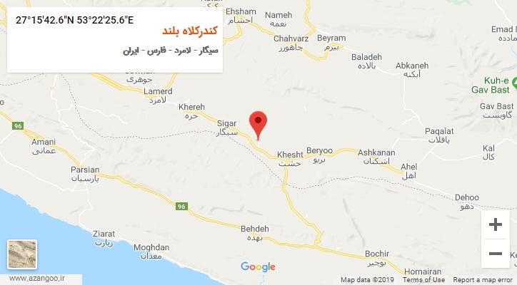 روستای کندرکلاه بلند بر روی نقشه